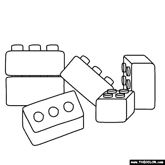 Stacking Blocks Coloring Page