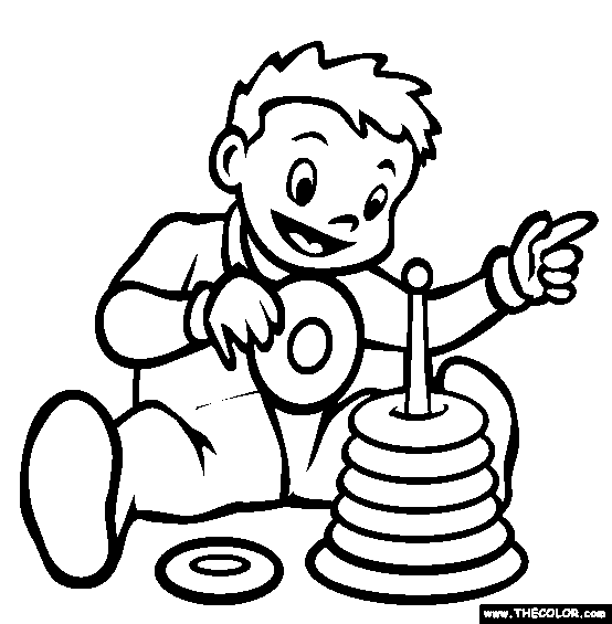 Stacking Rings Coloring Page