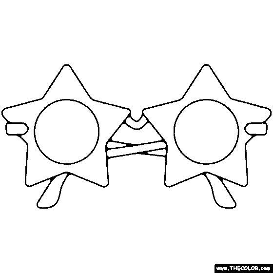 Star Shaped Glasses Coloring Page