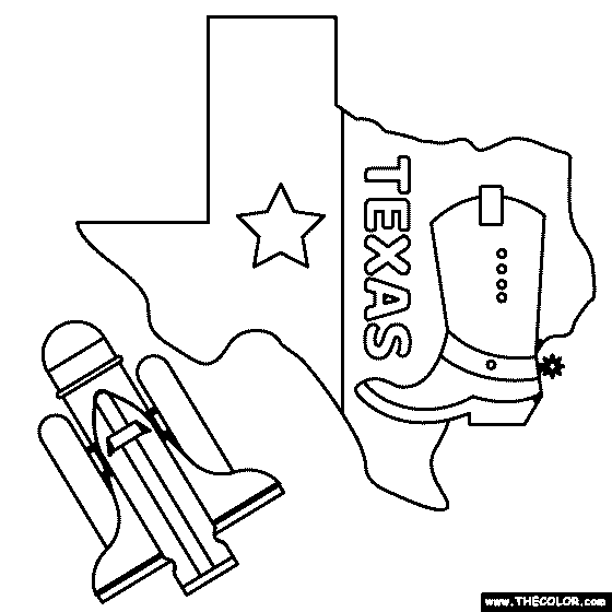 State of Texas Coloring Page
