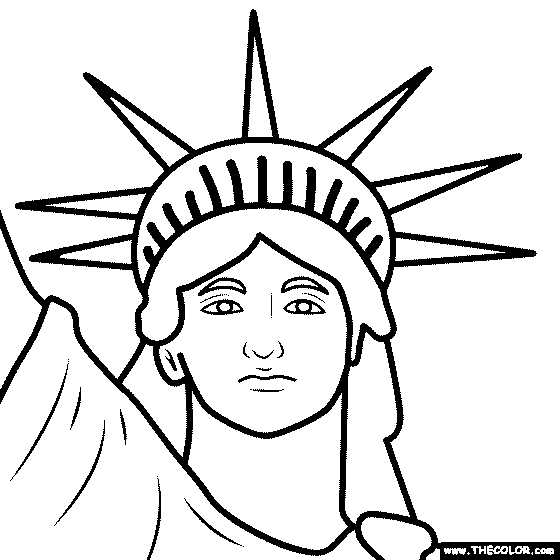 Statue of Liberty Face Coloring Page