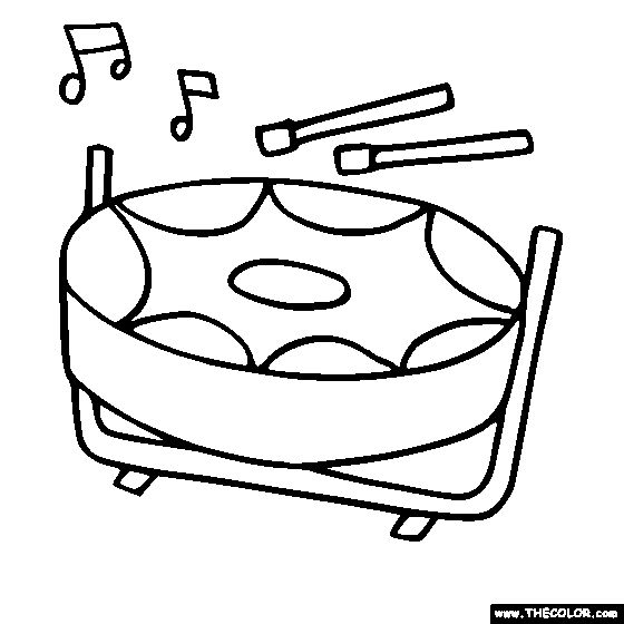 Steelpan Drum, Steel Drum Coloring Page