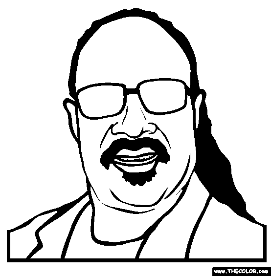 Stevie Wonder Coloring Page