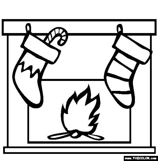 Christmas Stockings Online Coloring Page