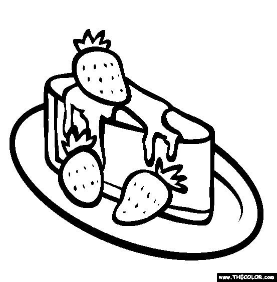 Strawberry Cheesecake Coloring Page