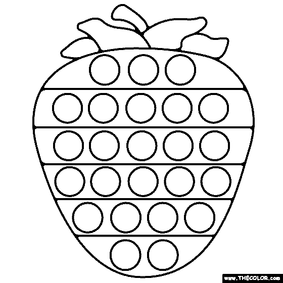 Strawberry Pop It Coloring Page
