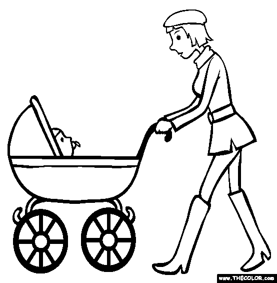 Stroller Coloring Page