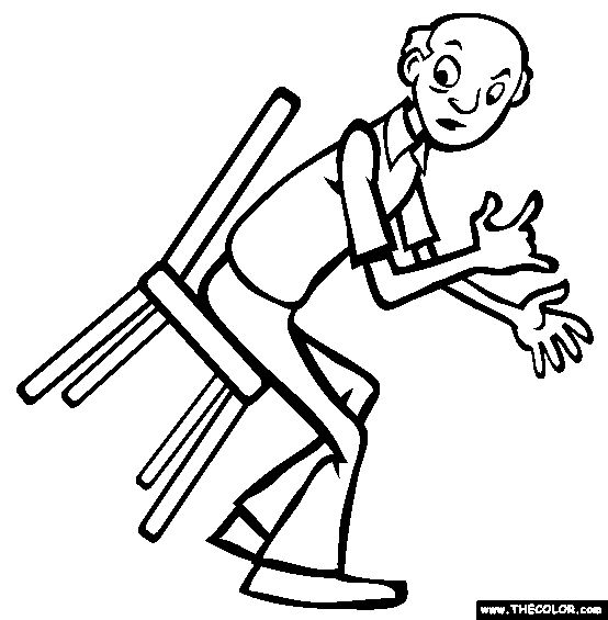 Stuck On Chair Coloring Page