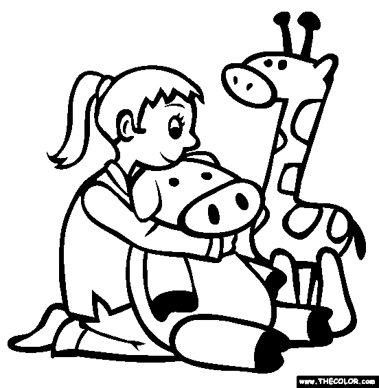 Stuffed Animals Online Coloring Page