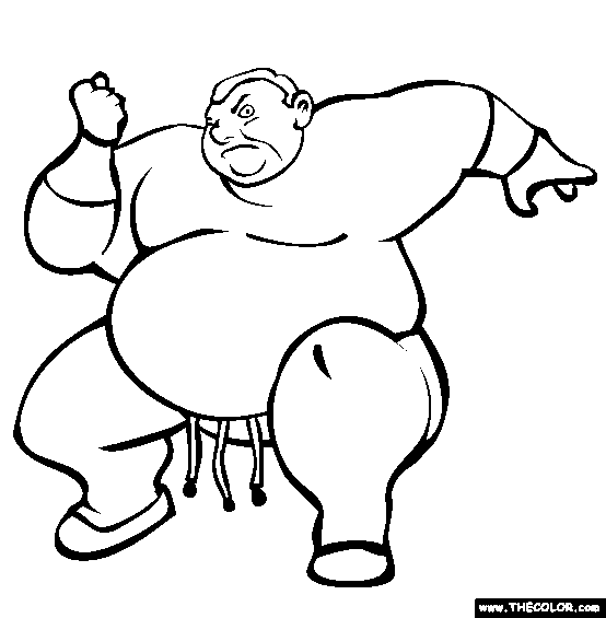 Sumo Sam Coloring Page