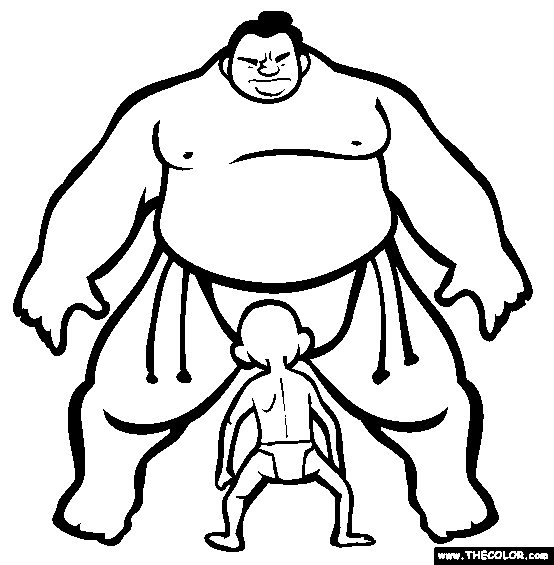 Sumo Wrestling Coloring Page