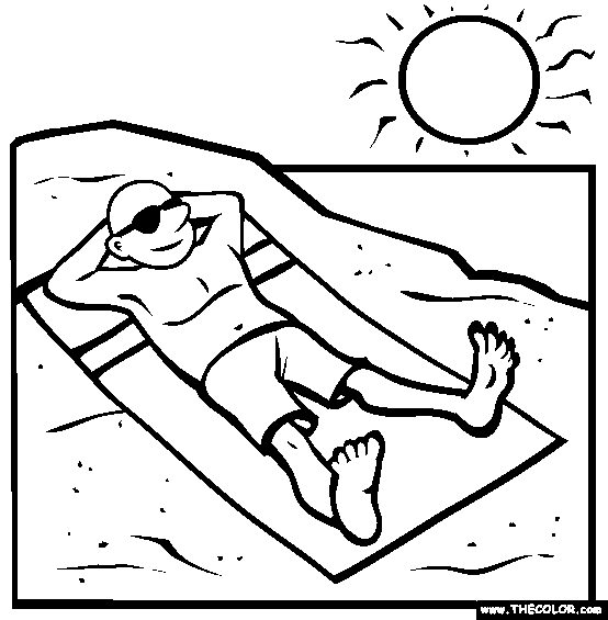 Sunbathing Coloring Page