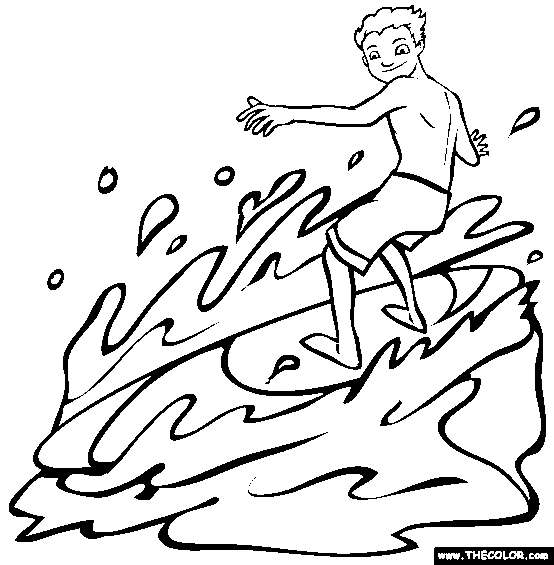 Surfer Coloring Page