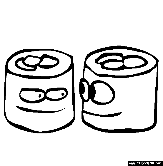 Sushi Rolls Coloring Page