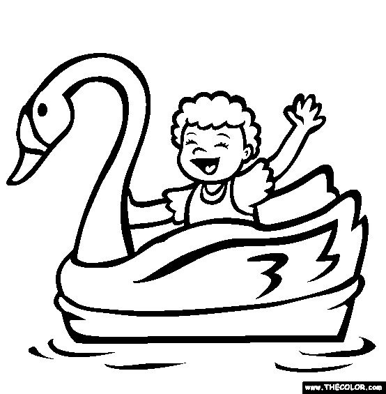 Swan Boat Coloring Page