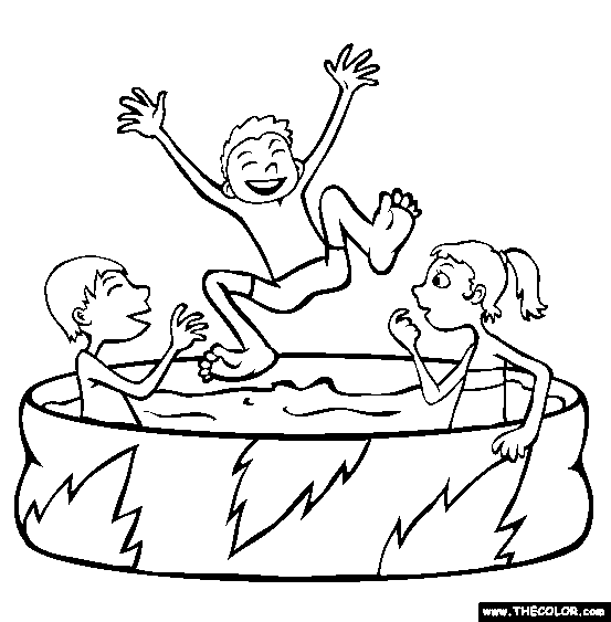 Swimming Pool Coloring Page