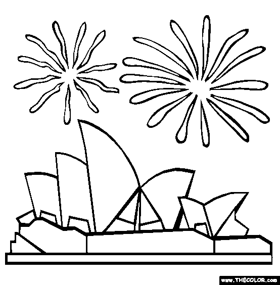 Sydney Opera House Coloring Page