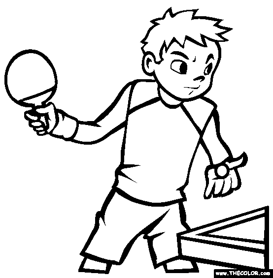 Table Tennis Coloring Page