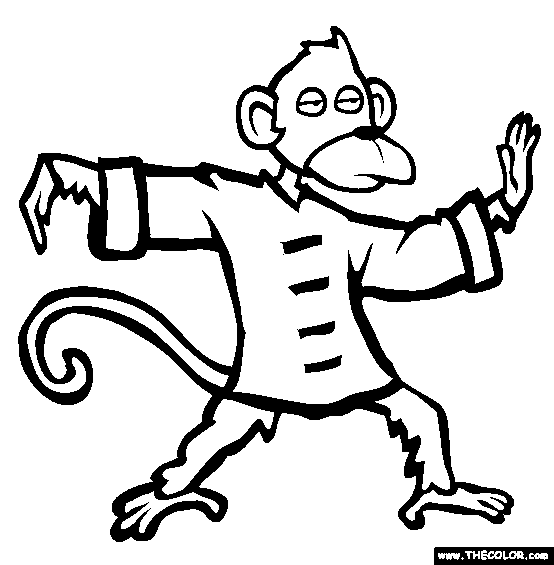 Tai Chi Chimp Online Coloring Page