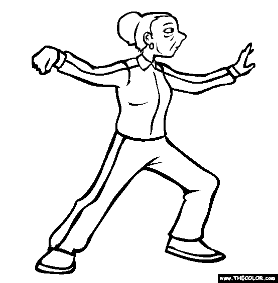 Taichi Grandma Coloring Page