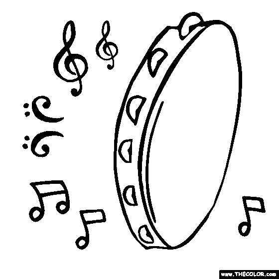 Tambourine Coloring Page