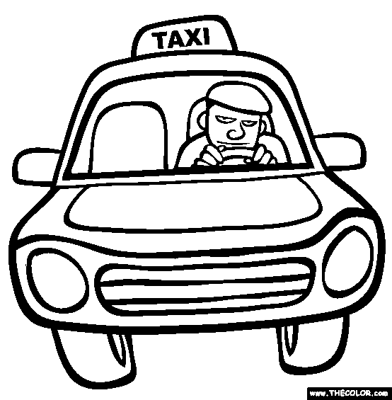 Taxi Driver Coloring Page