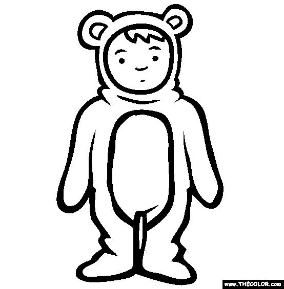 Teddy Bear Costume Coloring Page