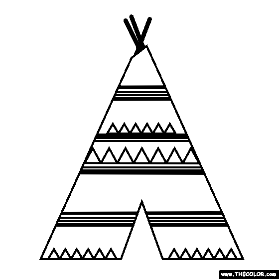 Teepee Coloring Page