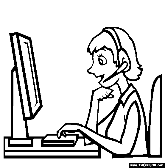 Telemarketer Coloring Page