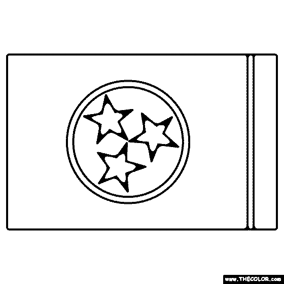Tennessee State Flag Coloring Page