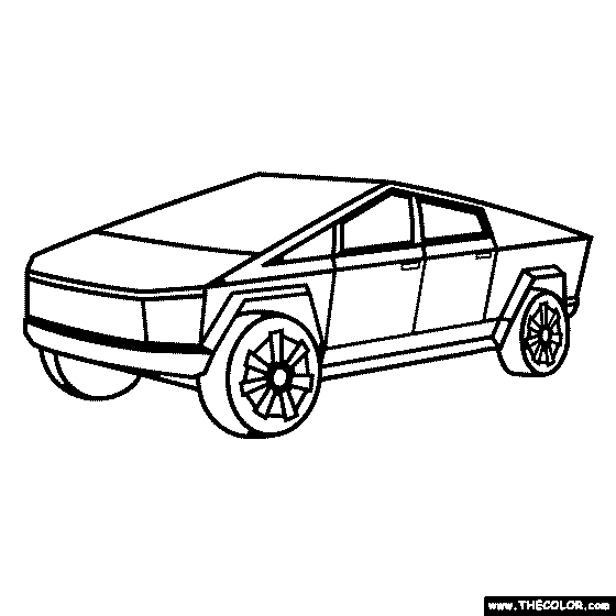 Tesla Cybertruck Coloring Page