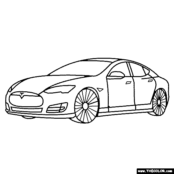 Tesla Model S Coloring Page