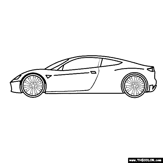 Tesla Roadster 2020 Coloring Page