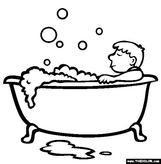 take a bath coloring page