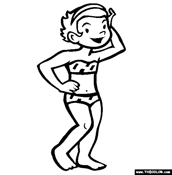 swimsuit coloring page