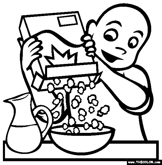 Breakfast Cereal Coloring Page