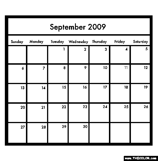 The Calendar Coloring Page