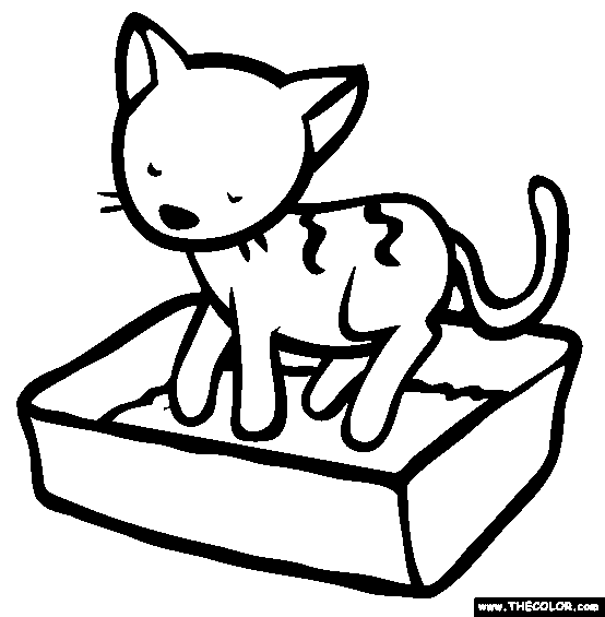 Cat Litter Coloring Page