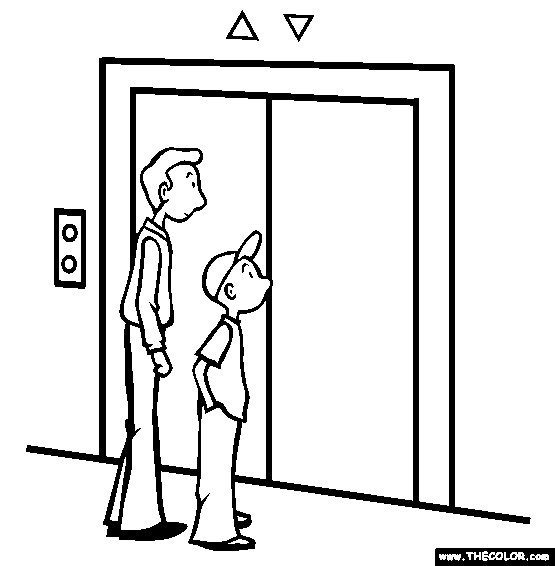 The Elevator Coloring Page