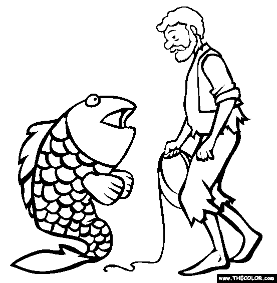 The Fisherman And His Wife Coloring Page