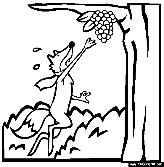 The Fox And The Grapes Coloring Page