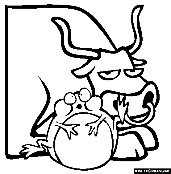 The Frog And The Ox Coloring Page