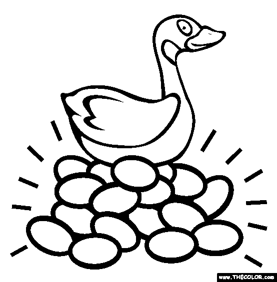 The Goose With Golden Eggs Coloring Page