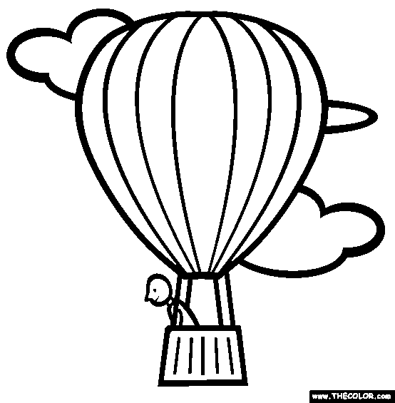 The Hot Air Balloon Coloring Page