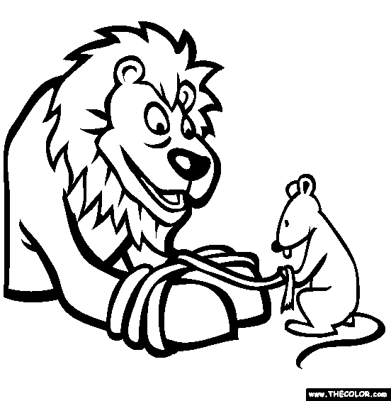 The Lion And The Mouse Coloring Page