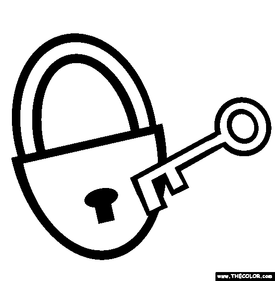 The Lock And Key Coloring Page