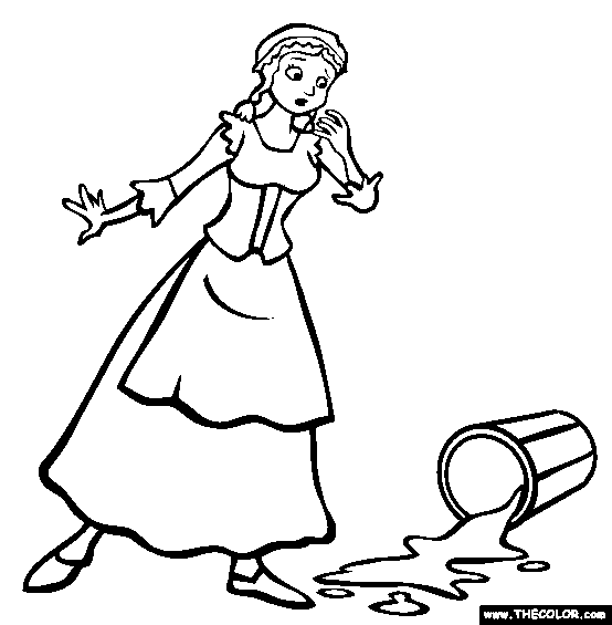 The Milkmaid And Her Pail Coloring Page