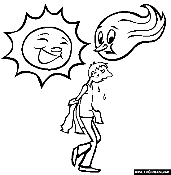 The North Wind And The Sun Coloring Page