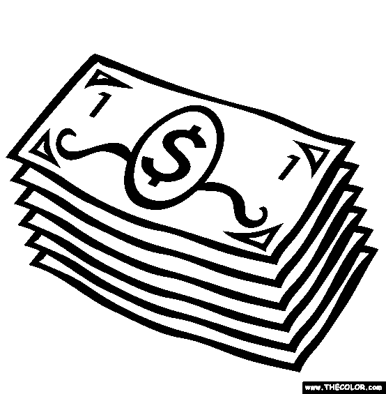 Paper Money Coloring Page