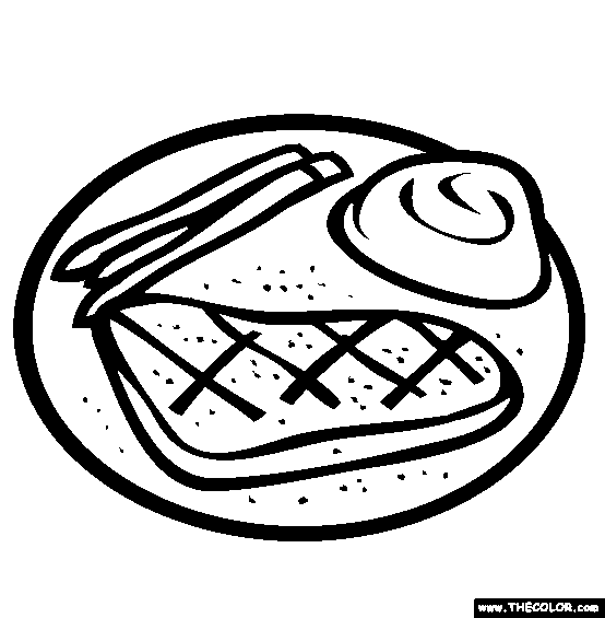 Steak Dinner Coloring Page